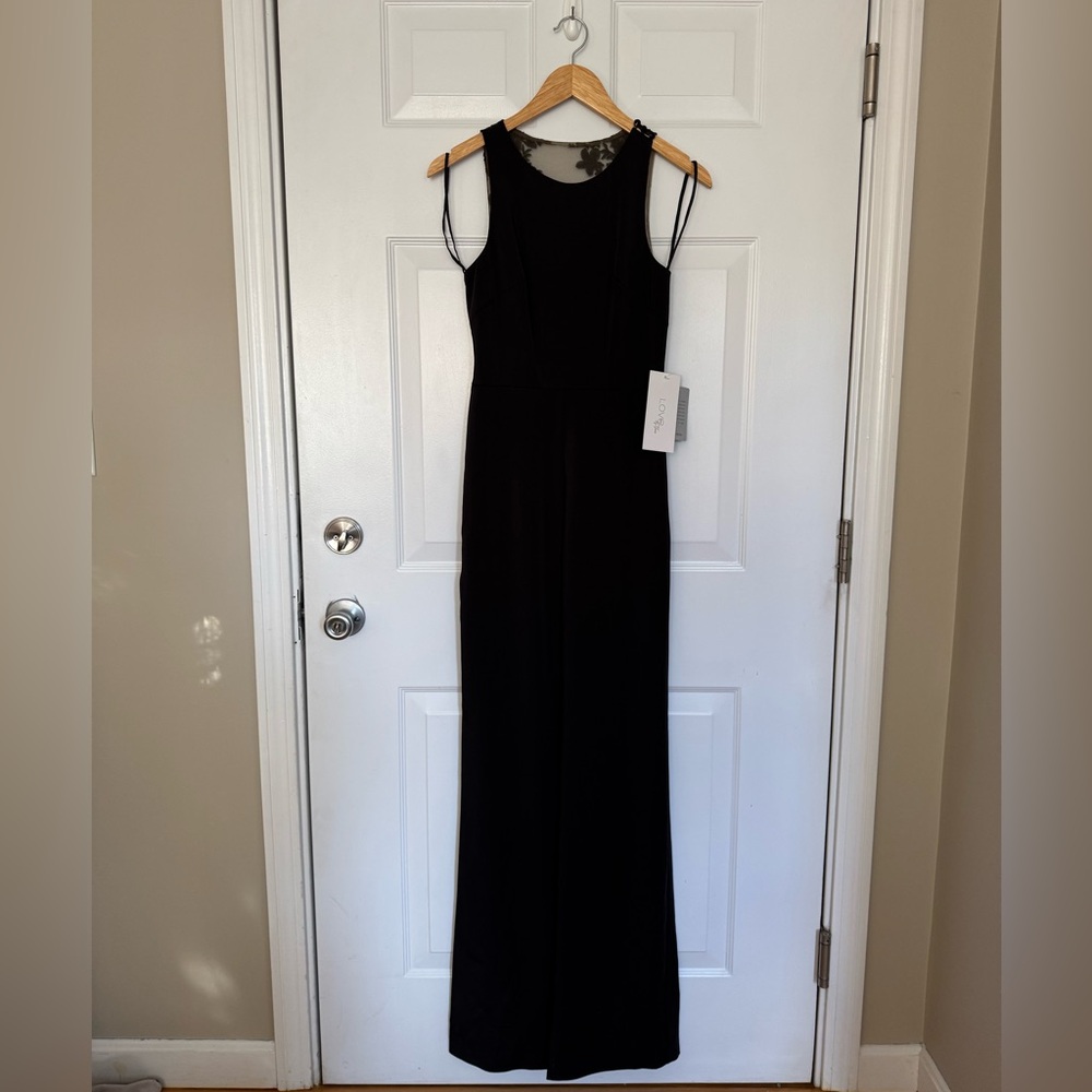 Love by Theia - Black Romper with floral sequin details on back